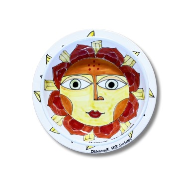 Piatto artigianale siciliano De Simone per Giusina Un Sole di Pasta Piatto artigianale siciliano De Simone per Giusina Un Sole di Pasta